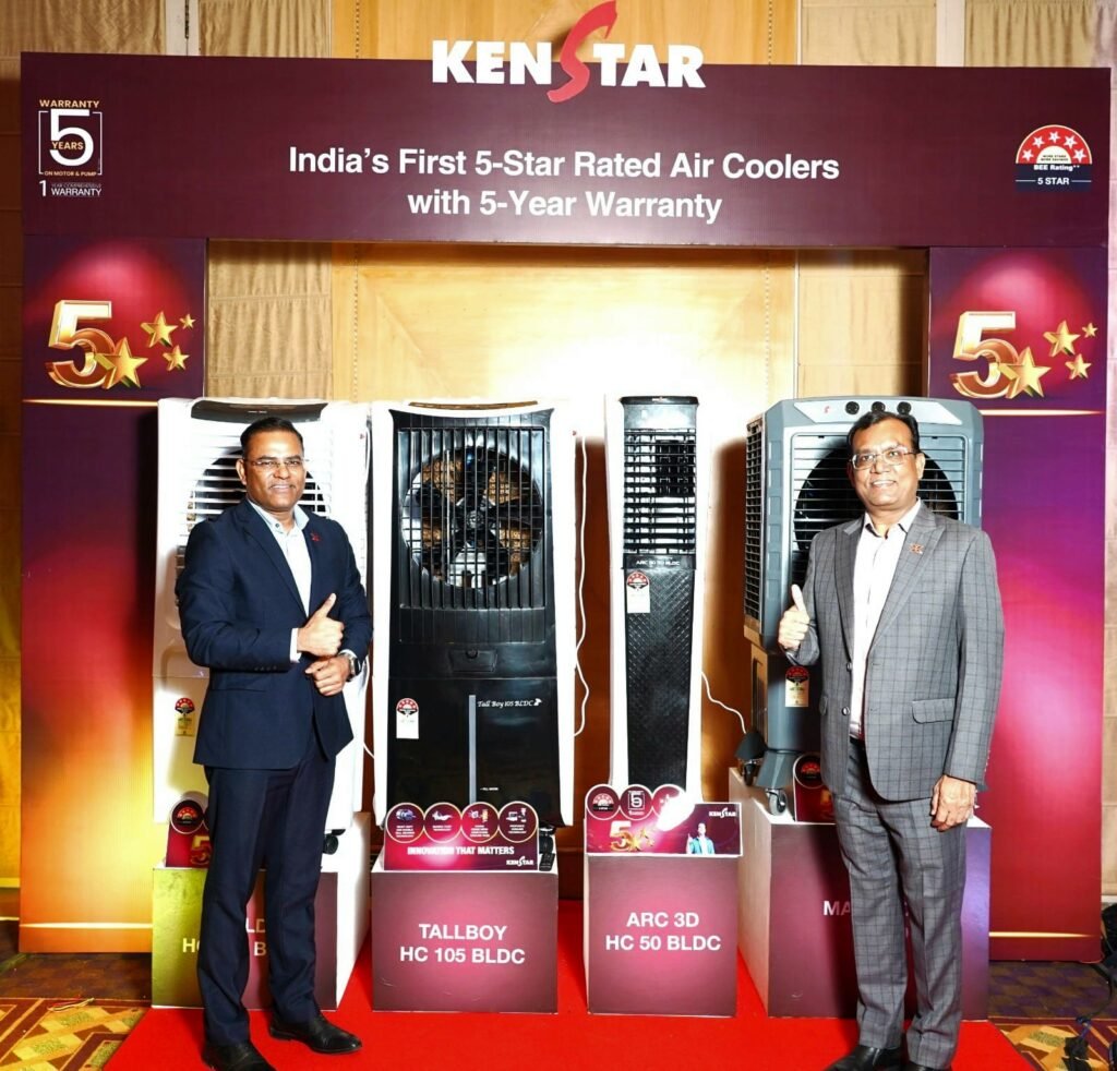 Kenstar introduces India’s first energy efficient 5-Star rated Air Cooler range with 5 Years Warranty…..