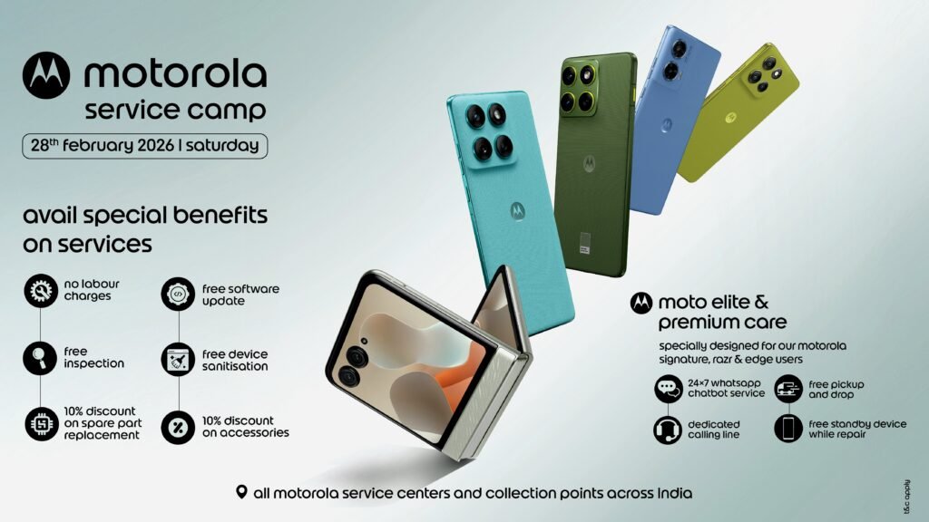 Motorola Launches Nationwide Monthly Service Connect Across all Service Touchpoints and Free Doorstep Service* to strengthen their After-Sales Support Ecosystem….